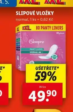 Lidl Slipové vložky nabídka