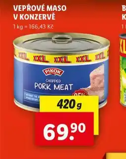 Lidl Vepřové maso v konzervě nabídka