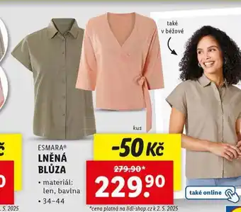 Lidl Lněná blůza nabídka