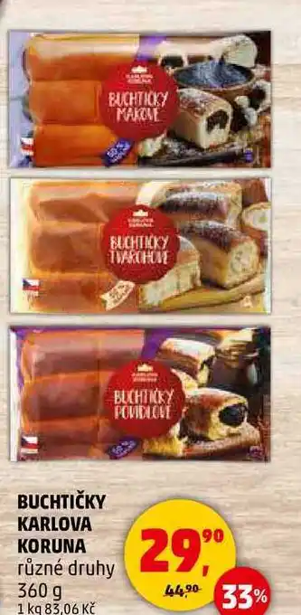 Penny Market BUCHTIČKY KARLOVA KORUNA různé druhy, 360 g nabídka