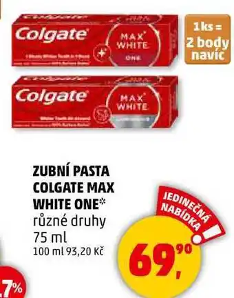 Penny Market ZUBNÍ PASTA COLGATE MAX WHITE ONE různé druhy, 75 ml nabídka