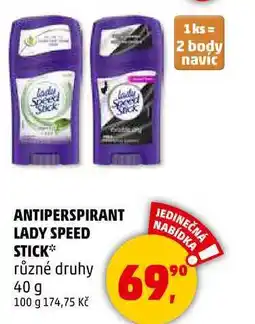 Penny Market ANTIPERSPIRANT LADY SPEED STICK různé druhy, 40 g nabídka