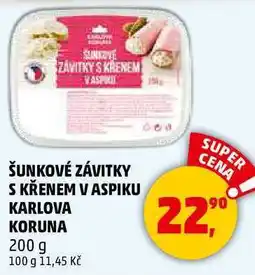 Penny Market ŠUNKOVÉ ZÁVITKY S KŘENEM V ASPIKU KARLOVA KORUNA, 200 g nabídka