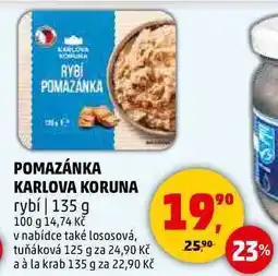 Penny Market POMAZÁNKA KARLOVA KORUNA rybí, 135 g nabídka