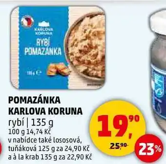 Penny Market POMAZÁNKA KARLOVA KORUNA rybí, 135 g nabídka