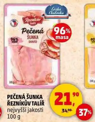 Penny Market PEČENÁ ŠUNKA ŘEZNÍKŮV TALÍŘ nejvyšší jakosti, 100 g nabídka