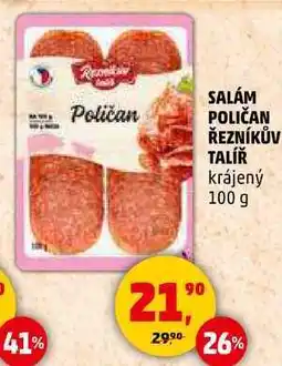 Penny Market SALÁM POLIČAN ŘEZNÍKŮV TALÍŘ krájený, 100 g nabídka
