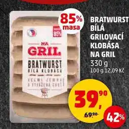 Penny Market BRATWURST BÍLÁ GRILOVACÍ KLOBÁSA NA GRIL, 330 g nabídka