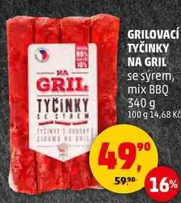 Penny Market GRILOVACÍ TYČINKY NA GRIL se sýrem, mix BBQ, 340 g nabídka