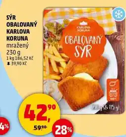 Penny Market SÝR OBALOVANÝ KARLOVA KARLOVA RUNA KORUNA mražený, 230 g nabídka