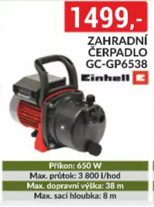 Baumax Zahradní čerpadlo gc-gp6538 nabídka