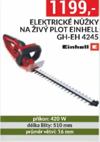 Baumax EINHELL Elektrické nůžky na živý plot einhell gh-eh 4245 nabídka