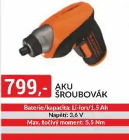 Baumax Aku šroubovák nabídka