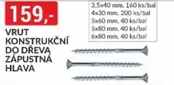 Baumax Vrut konstrukční do dřeva zápustná hlava nabídka