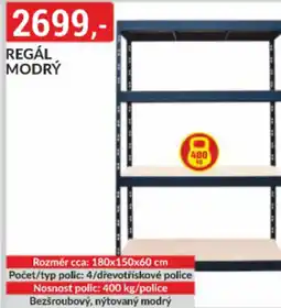 Baumax Regál modrý nabídka