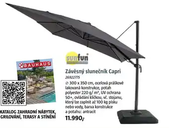 Bauhaus Závěsný slunečník Capri nabídka