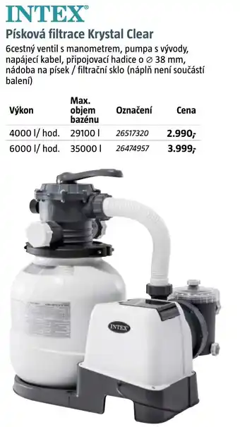 Bauhaus INTEX Písková filtrace Krystal Clear nabídka
