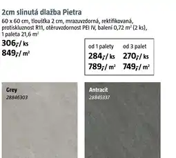 Bauhaus Slinutá dlažba Pietra nabídka