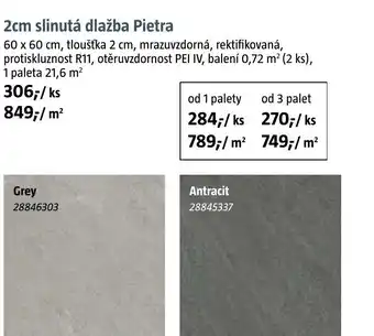 Bauhaus Slinutá dlažba Pietra nabídka