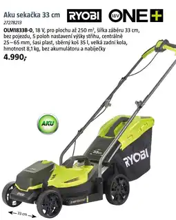 Bauhaus Aku sekačka 33 cm RYOBI ONE + nabídka