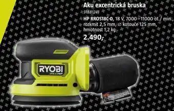 Bauhaus RYOBI Aku excentrická bruska nabídka