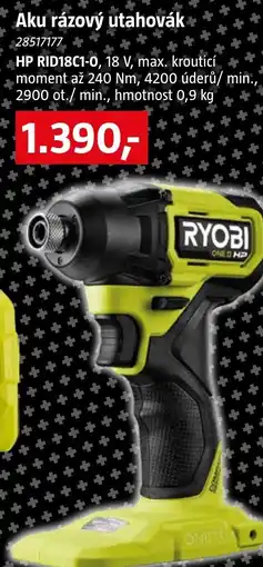 Bauhaus RYOBI Aku rázový utahovák nabídka