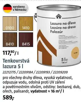 Bauhaus Tenkovrstvá lazura nabídka
