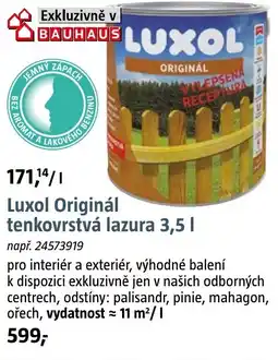 Bauhaus Luxol Originál tenkovrstvá lazura nabídka