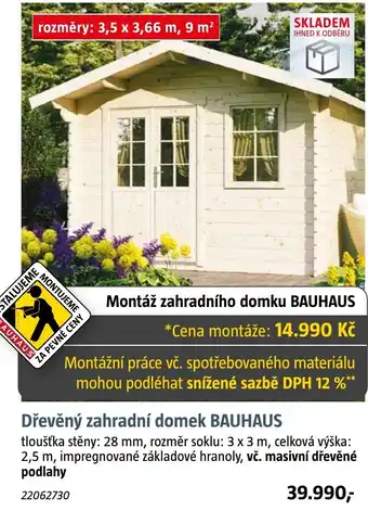 Bauhaus Dřevěný zahradní domek BAUHAUS nabídka