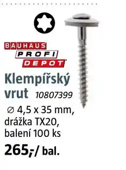 Bauhaus Klempířský vrut nabídka