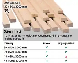 Bauhaus Střešní latě nabídka