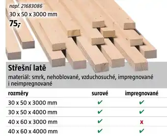 Bauhaus Střešní latě nabídka