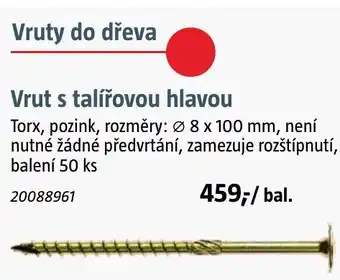Bauhaus Vrut s talířovou hlavou nabídka