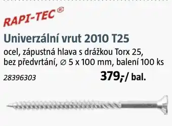 Bauhaus Univerzální vrut 2010 T25 nabídka