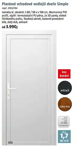 Bauhaus Plastové vchodové vedlejší dveře Simple nabídka