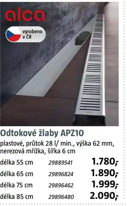 Bauhaus Odtokové žlaby APZ10 nabídka