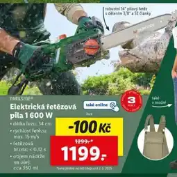 Lidl PARKSIDE Elektrická řetězová pila 1 600 W nabídka