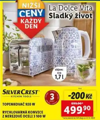Lidl SilverCrest Rychlovarná konvice nabídka