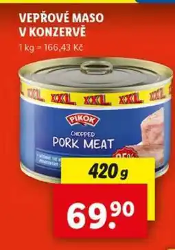 Lidl Vepřové maso v konzervě nabídka