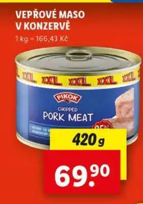 Lidl Vepřové maso v konzervě nabídka