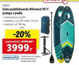 Lidl CRIVIT Sada paddleboardu Allround 10'3, pumpy a pádla nabídka