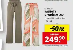 Lidl ESMARA KALHOTY S PODÍLEM LNU nabídka