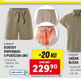 Lidl Šortky paperbag s podílem lnu nabídka