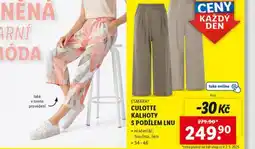 Lidl Culotte kalhoty s podílem lnu nabídka
