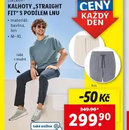 Lidl Kalhoty straight fit s podílem lnu nabídka