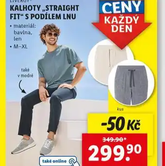 Lidl Kalhoty straight fit s podílem lnu nabídka