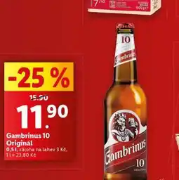 Lidl Pivo gambrinus originál 10 nabídka