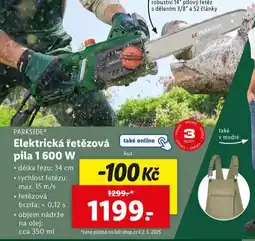 Lidl Elektrická řetězová pila 1600 w nabídka