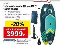 Lidl Sada paddleboardu allround 10,3, pumpy a pádla nabídka