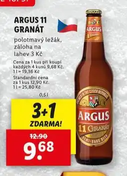 Lidl Pivo argus 11 granát nabídka